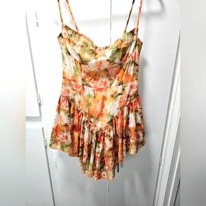 Fairy floral romper dress with built in shorts